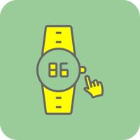 Button Filled Yellow Icon vector