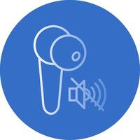 Earbud Flat Bubble Icon vector