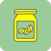 Beans Jar Filled Yellow Icon vector