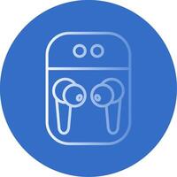 Earbuds Flat Bubble Icon vector