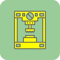 Press Machine Filled Yellow Icon vector