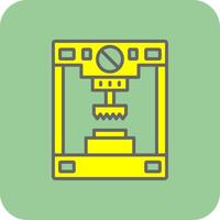 Press Machine Filled Yellow Icon vector