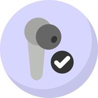 Earbud Flat Bubble Icon vector