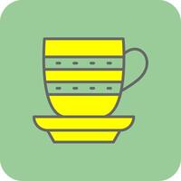 té taza lleno amarillo icono vector