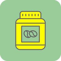 Beans Jar Filled Yellow Icon vector