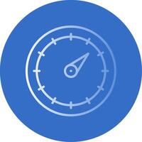 Pressure Gauge Flat Bubble Icon vector