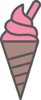 Ice Cream Line Filled Light Icon vector