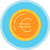 Euro Coin Flat Multi Circle Icon vector