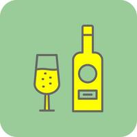 Wine Bottle Filled Yellow Icon vector