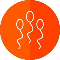 Sperm Line Red Circle Icon vector