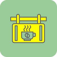 Cafe Signage Filled Yellow Icon vector