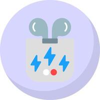 Earbuds Flat Bubble Icon vector