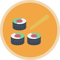 Sushi plano multi circulo icono vector