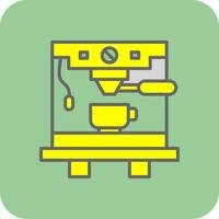 Coffee Machine Filled Yellow Icon vector