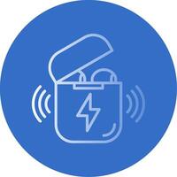 Earbuds Flat Bubble Icon vector