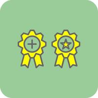 Medals Filled Yellow Icon vector