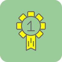 Badge Filled Yellow Icon vector