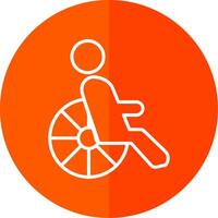 Disability Line Red Circle Icon vector