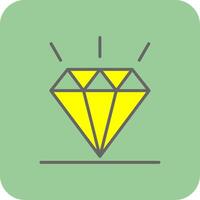 diamante lleno amarillo icono vector