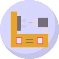 Lathe Flat Bubble Icon vector