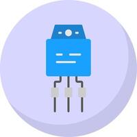 transistor plano burbuja icono vector