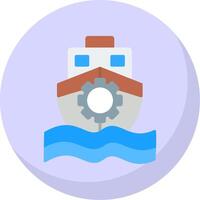 Boat Flat Bubble Icon vector