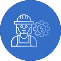 Electrical Engineer Flat Bubble Icon vector