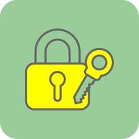 Padlock Filled Yellow Icon vector