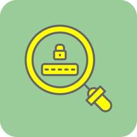 Magnifying Glass Filled Yellow Icon vector