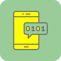 Mobile Filled Yellow Icon vector
