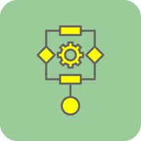 Algorithm Filled Yellow Icon vector