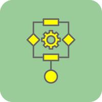 Algorithm Filled Yellow Icon vector