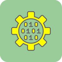 Gear Filled Yellow Icon vector