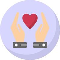 Hands Holding Heart Flat Bubble Icon vector