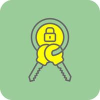 Keychain Filled Yellow Icon vector