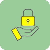 Padlock Filled Yellow Icon vector