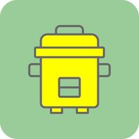 Pressure Cooker Filled Yellow Icon vector