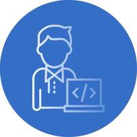 Programmer Flat Bubble Icon vector