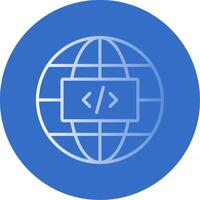 Earth Globe Flat Bubble Icon vector