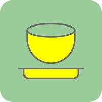Bowl Filled Yellow Icon vector