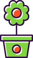 Flower Pot filled Design Icon vector