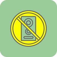 No speaker Filled Yellow Icon vector