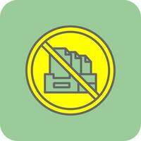 Prohibited Sign Filled Yellow Icon vector