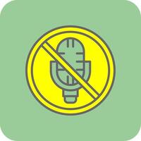 No Microphone Filled Yellow Icon vector