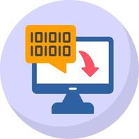 Binary Code Flat Bubble Icon vector