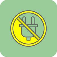 Prohibited Sign Filled Yellow Icon vector