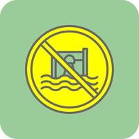 Prohibited Sign Filled Yellow Icon vector