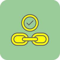 Hyperlink Filled Yellow Icon vector