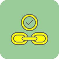 Hyperlink Filled Yellow Icon vector