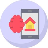 Smart Home Flat Bubble Icon vector